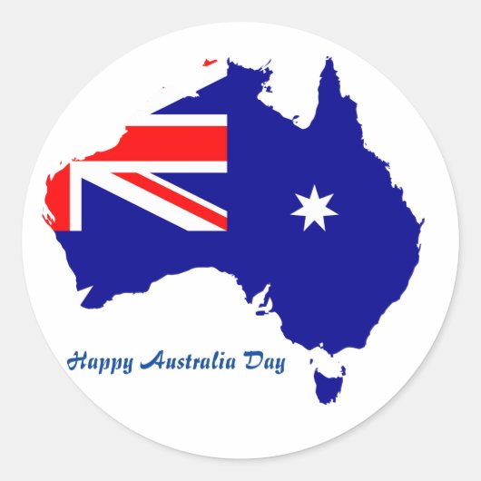 Australia Day Classic Ronde Sticker (Voorkant)