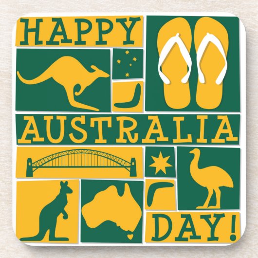 Australia Day Drankjes Onderzetter (Voorkant)
