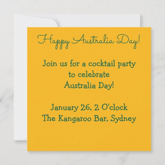 Australia Day Kaart (Achterkant)