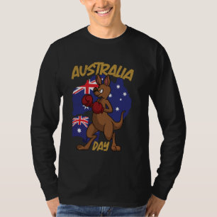Australia Day Kangoeroe Australische vlag Straya L T-shirt