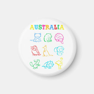 Australia Day Peuter Shirt Funny Animals Australi Magneet