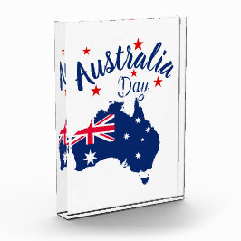 Australia Day Rood Blauw en Wit Fotoblokken