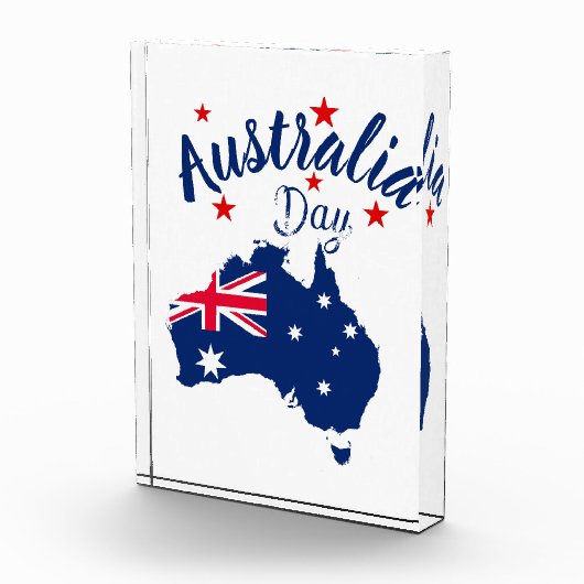 Australia Day Rood Blauw en Wit Fotoblokken (Rechts)