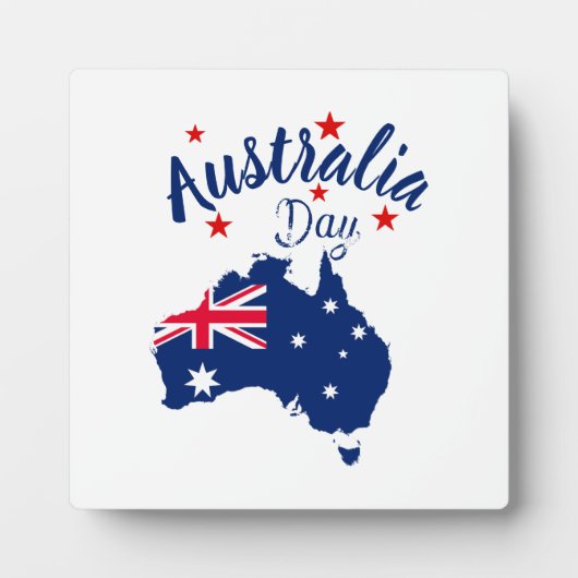Australia Day Rood Blauw en Wit Fotoplaat (Voorkant)