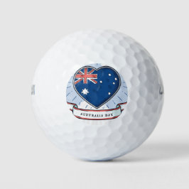 Australia Day Rood Blauw en Wit Golfballen