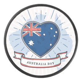 Australia Day Rood Blauw en Wit Hockey Puck