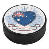 Australia Day Rood Blauw en Wit Hockey Puck (3/4)