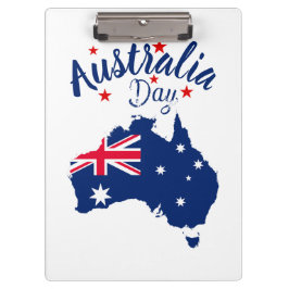 Australia Day Rood Blauw en Wit Klembord
