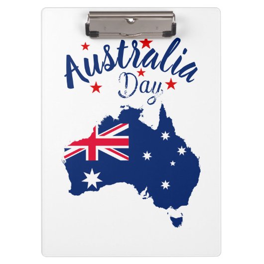 Australia Day Rood Blauw en Wit Klembord (Voorkant)