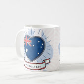 Australia Day Rood Blauw en Wit Koffiemok (Voorkant links)
