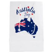Australia Day Rood Blauw en Wit Medium Cadeauzakje (Achterkant)