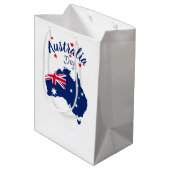 Australia Day Rood Blauw en Wit Medium Cadeauzakje (Achterkant Gekanteld)