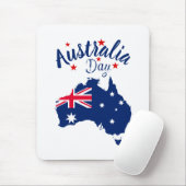 Australia Day Rood Blauw en Wit Muismat (Met muis)
