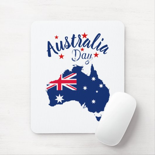 Australia Day Rood Blauw en Wit Muismat (Met muis)