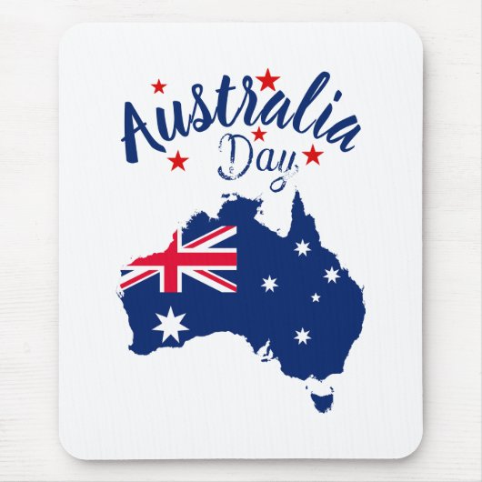 Australia Day Rood Blauw en Wit Muismat (Voorkant)