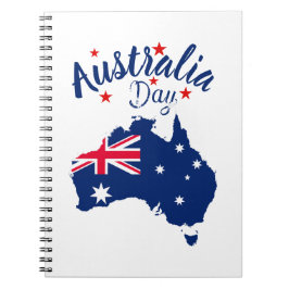 Australia Day Rood Blauw en Wit Notitieboek