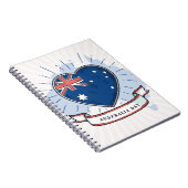 Australia Day Rood Blauw en Wit Notitieboek (Rechterzijde)