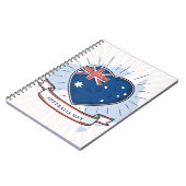 Australia Day Rood Blauw en Wit Notitieboek (Linkerzijde)