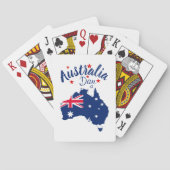 Australia Day Rood Blauw en Wit Pokerkaarten (Achterkant)