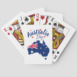 Australia Day Rood Blauw en Wit Pokerkaarten