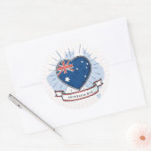 Australia Day Rood Blauw en Wit Ronde Sticker (Envelop)