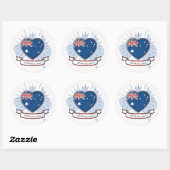 Australia Day Rood Blauw en Wit Ronde Sticker (Vel)