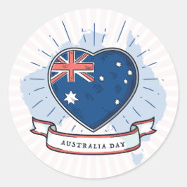 Australia Day Rood Blauw en Wit Ronde Sticker