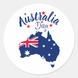 Australia Day Rood Blauw en Wit Ronde Sticker