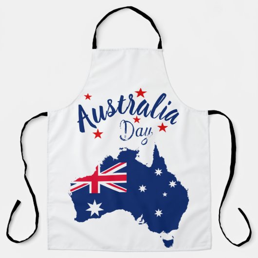 Australia Day Rood Blauw en Wit Schort (Voorkant)