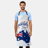 Australia Day Rood Blauw en Wit Schort (Gedragen)
