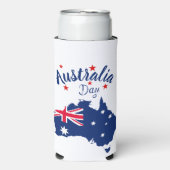 Australia Day Rood Blauw en Wit Seltzer Blikjeskoeler (Seltzer Voorkant)
