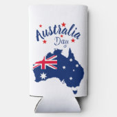 Australia Day Rood Blauw en Wit Seltzer Blikjeskoeler (Achterkant)