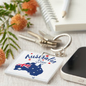 Australia Day Rood Blauw en Wit Sleutelhanger (Voorkant Rechts)