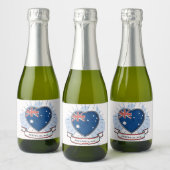 Australia Day Rood Blauw en Wit Sparkling Wijnetiket (Flessen)