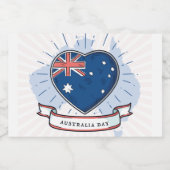 Australia Day Rood Blauw en Wit Sparkling Wijnetiket (Enkel label)