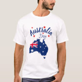 Australia Day Rood Blauw en Wit T-shirt (Voorkant)