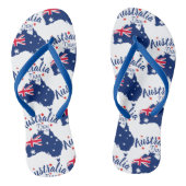 Australia Day Rood Blauw en Wit Teenslippers (Voetbed)