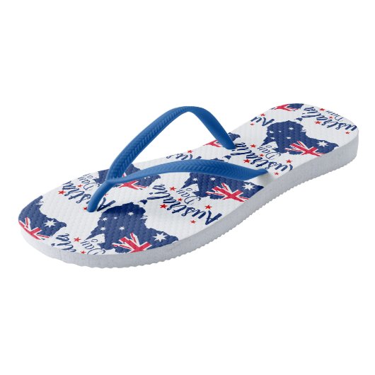 Australia Day Rood Blauw en Wit Teenslippers (Schuin)