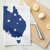 Australia Day Rood Blauw en Wit Theedoek (Quarter Fold)