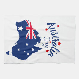 Australia Day Rood Blauw en Wit Theedoek
