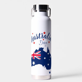 Australia Day Rood Blauw en Wit Waterfles