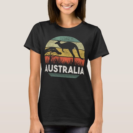 Australia Day Shirt Funny Australian Kangaroo Vint (Voorkant)