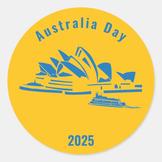Australia Day Sydney Opera House Custom School Ronde Sticker (Voorkant)