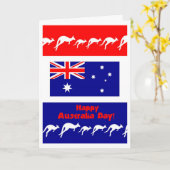 Australia Day Wenskaart, vlag en kangoeroes Kaart (Gele Bloem)
