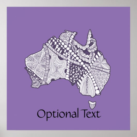 Australia Doodle Map Art Souvenir Poster (Voorkant)