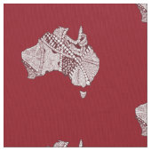 Australia Doodle Map Art Souvenir Stof (Close Up)