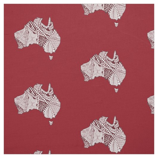 Australia Doodle Map Art Souvenir Stof (Swatch)