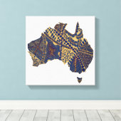 Australia Doodle Tan Red Canvas Afdruk (Insitu (Houten vloer))