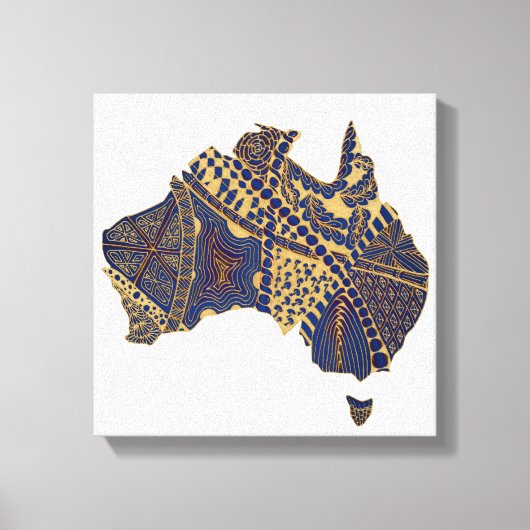 Australia Doodle Tan Red Canvas Afdruk (Voorkant)