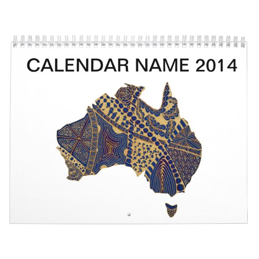 Australia Doodle Tan Red Kalender (Hoes)